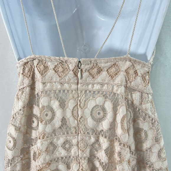 Free People Just Like Honey Lace Dress Handkerchief Hem Blush Pink Size 0 EUC - Picture 6 of 11